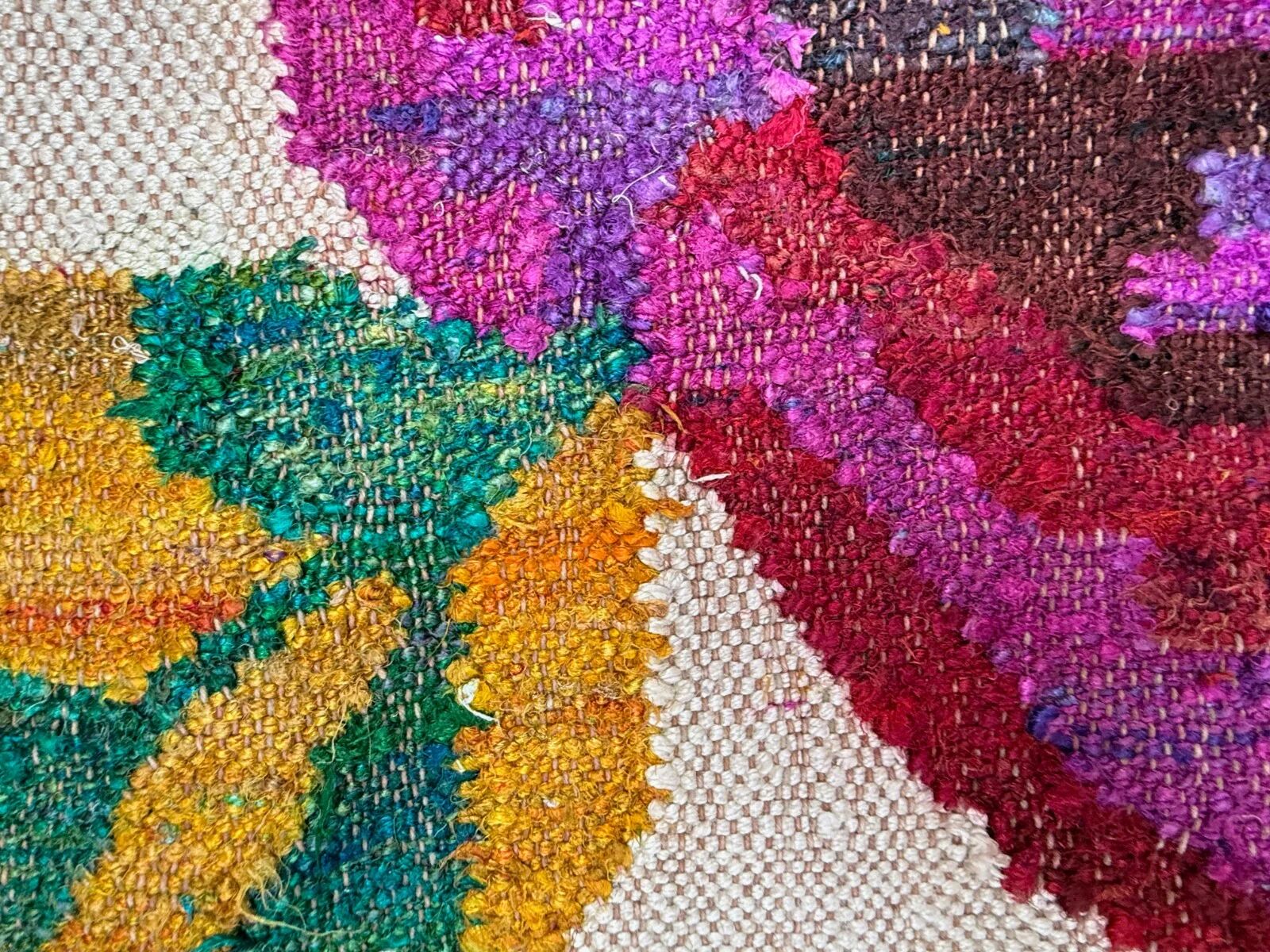 Vintage rose kilim rug 170x240cm shabby wool and silk, boho medium 2544