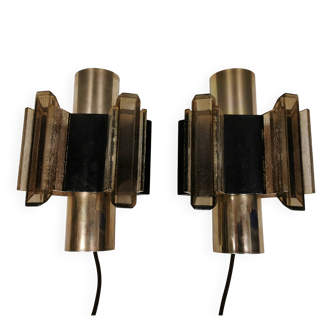 Ensemble de lampes murales Claus Bolby très rares, fabriquées par Cebo. Danemark, années 1960.