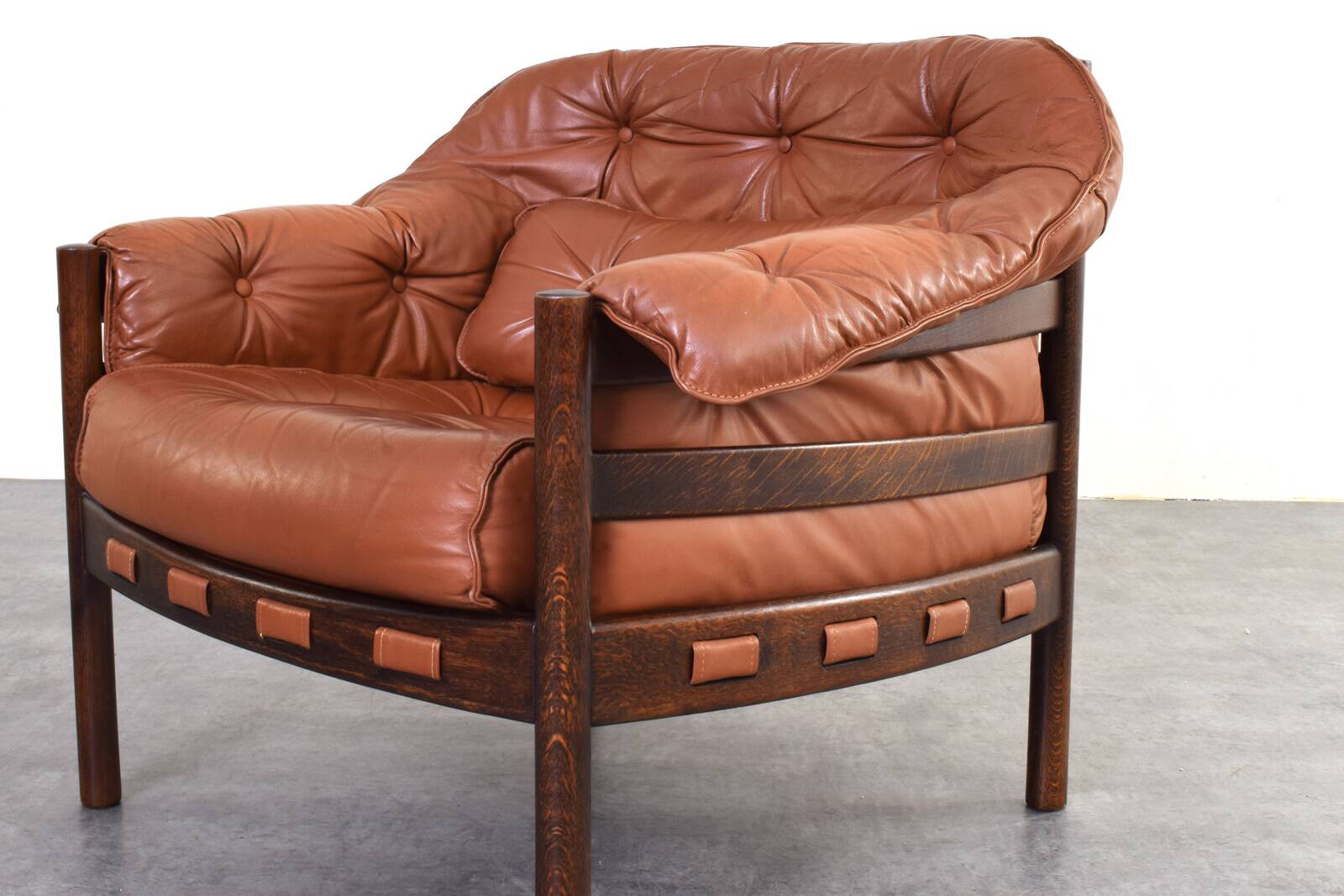 Mid-Century Oak & Leather Armchairs by Arne Norell for Coja, 1960s, Set 4