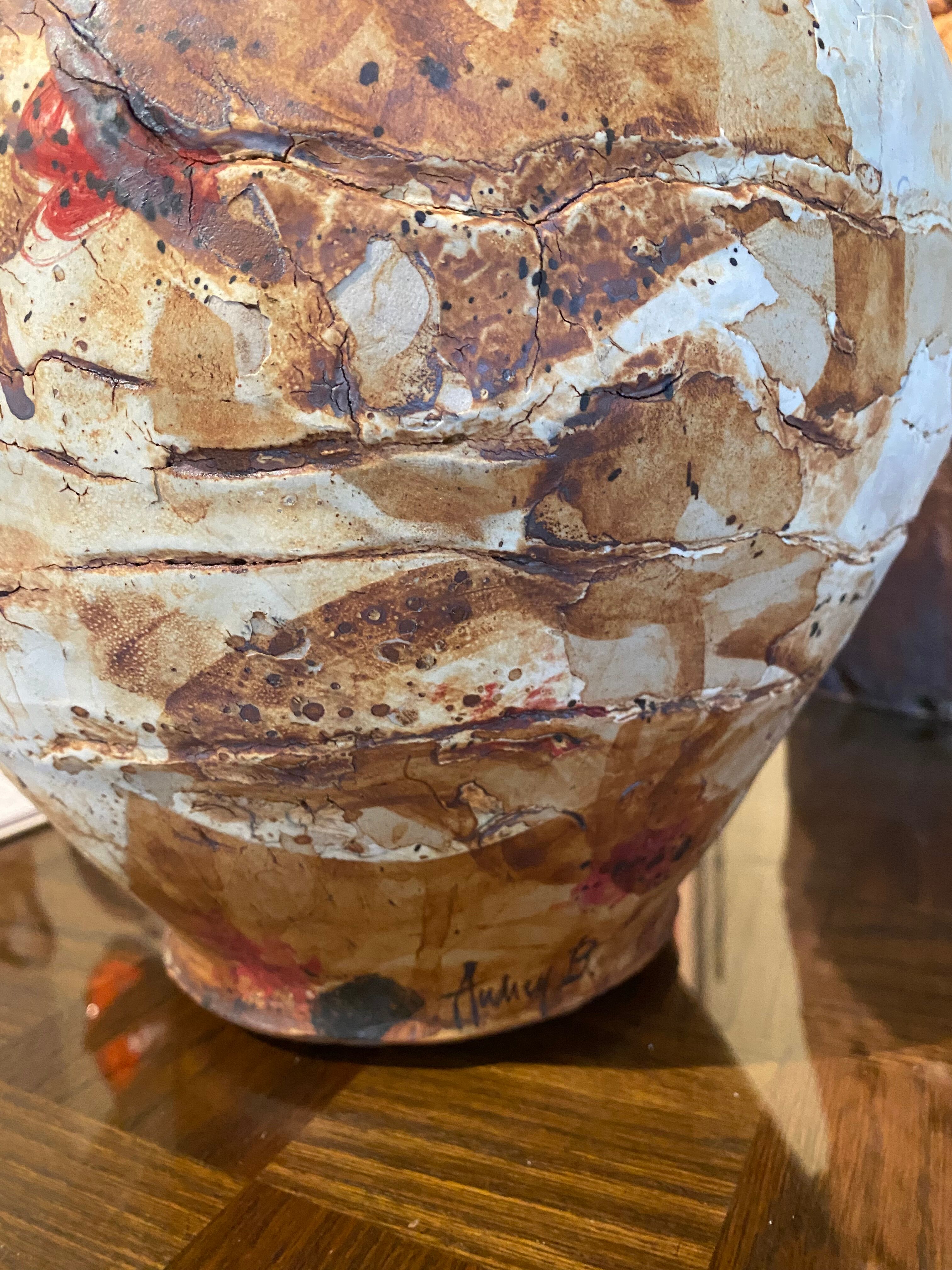 Sculptural ceramics signed contemporary