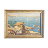 Marine painting on canvas