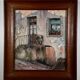 Watercolour on paper depicting the entrance of a house from the early 20th century.
