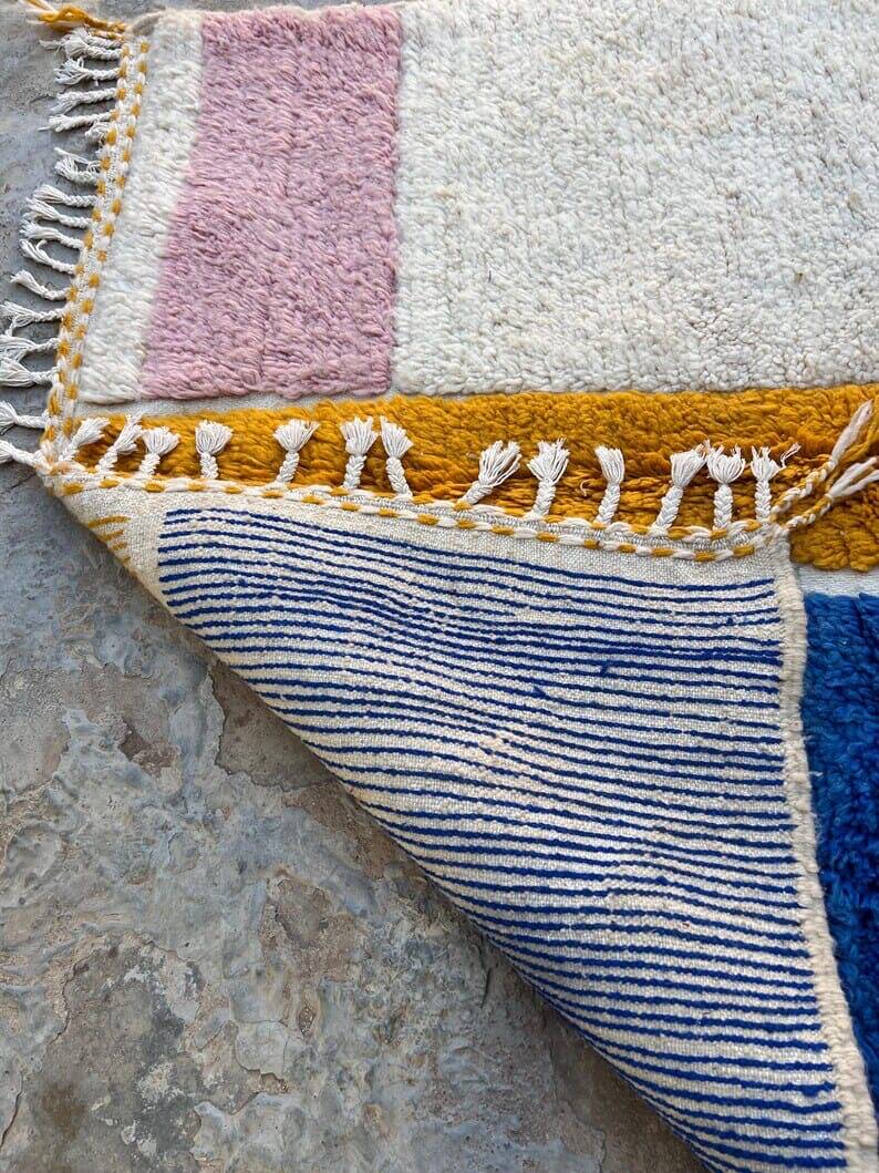 Handmade pure wool rug, size 100 x 200 cm