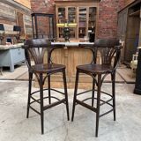 Pair of TON high stools and standing table