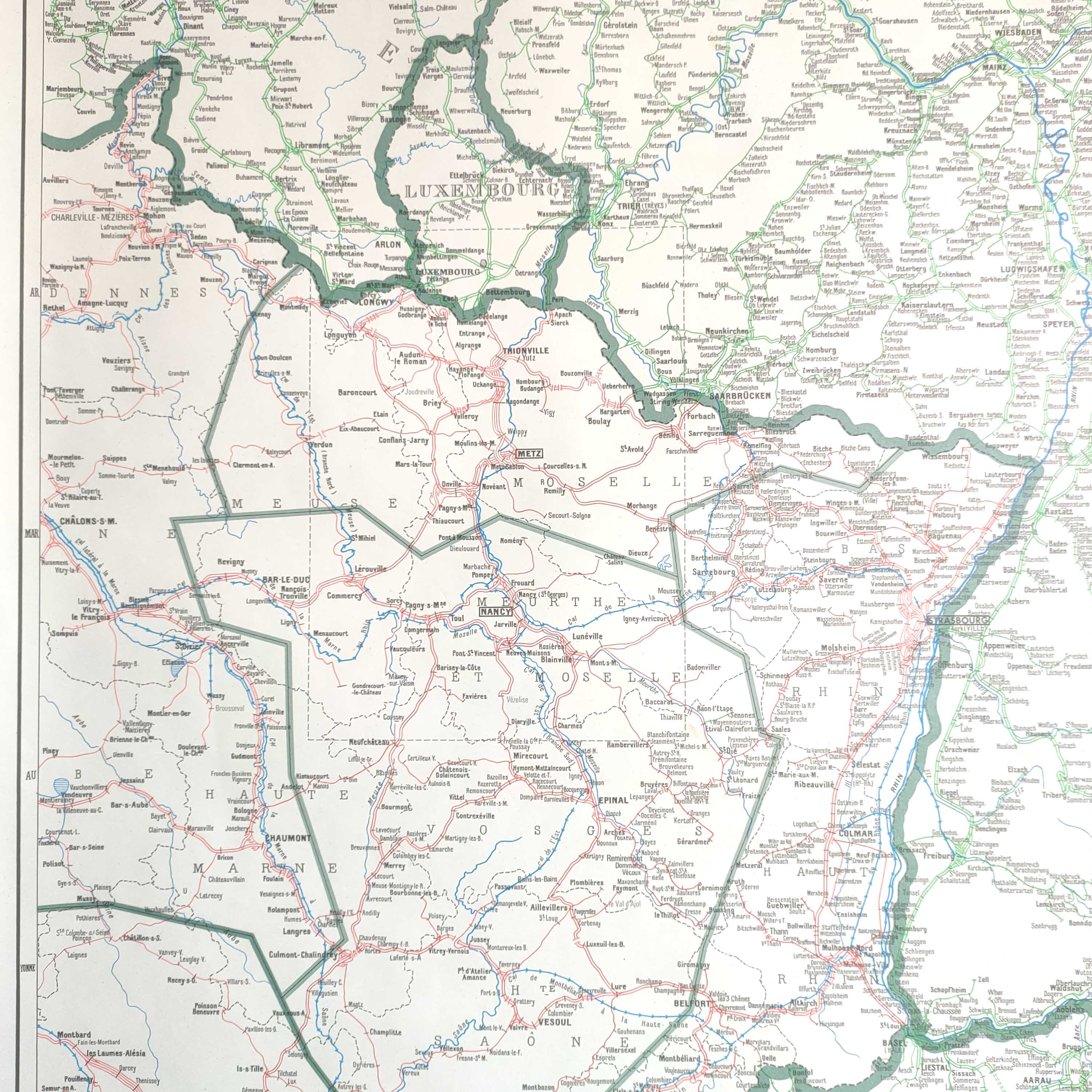 Old SNCF map of North East France