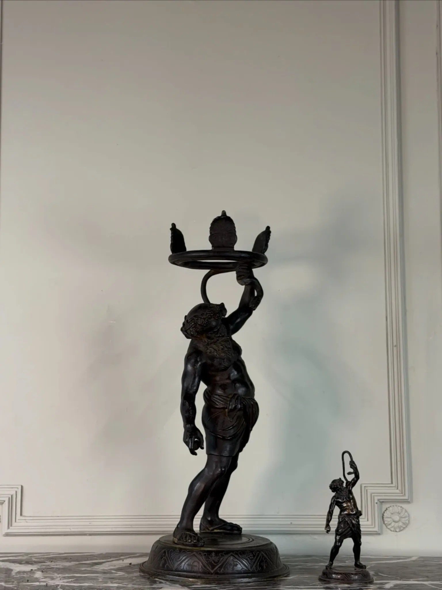 Drunken Silenus, black patinated bronze after the Antique circa 1880