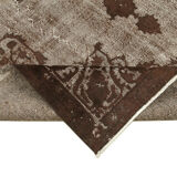 Hand-knotted bohemian turkish 1980s 212 cm x 327 cm brown rug