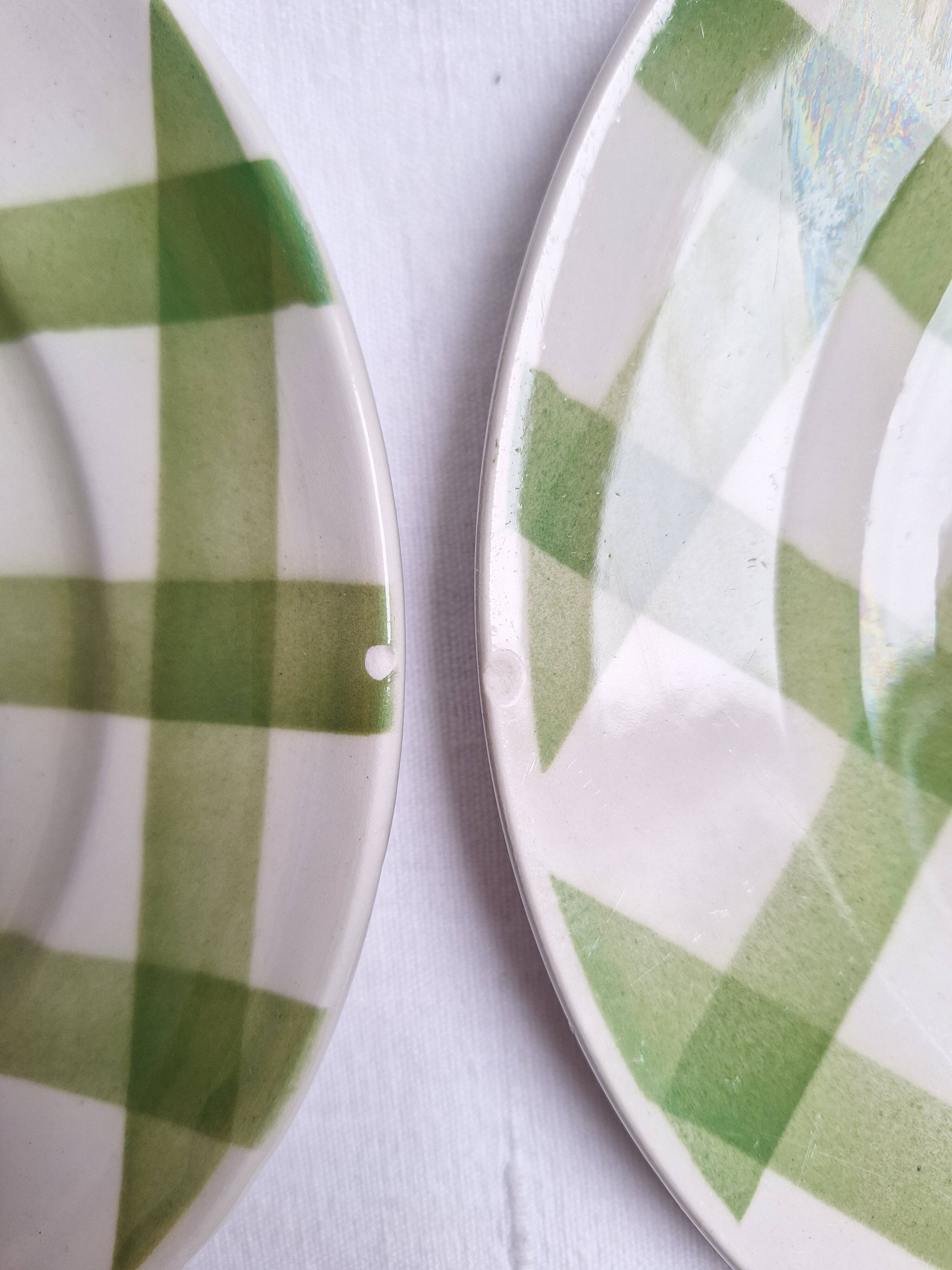 Assiettes à dessert Moulin des Loups - Modèle Nappe vert