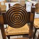 Oak chairs with straw seats in the spirit of charles douduyt