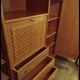 Wooden and rattan wardrobe