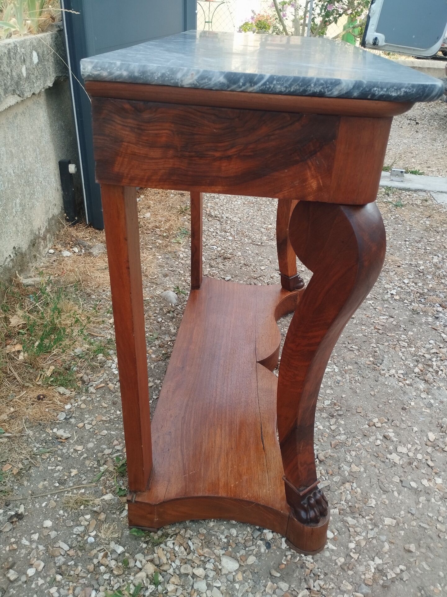 Console from the old Louis Philippe era with a marble top.