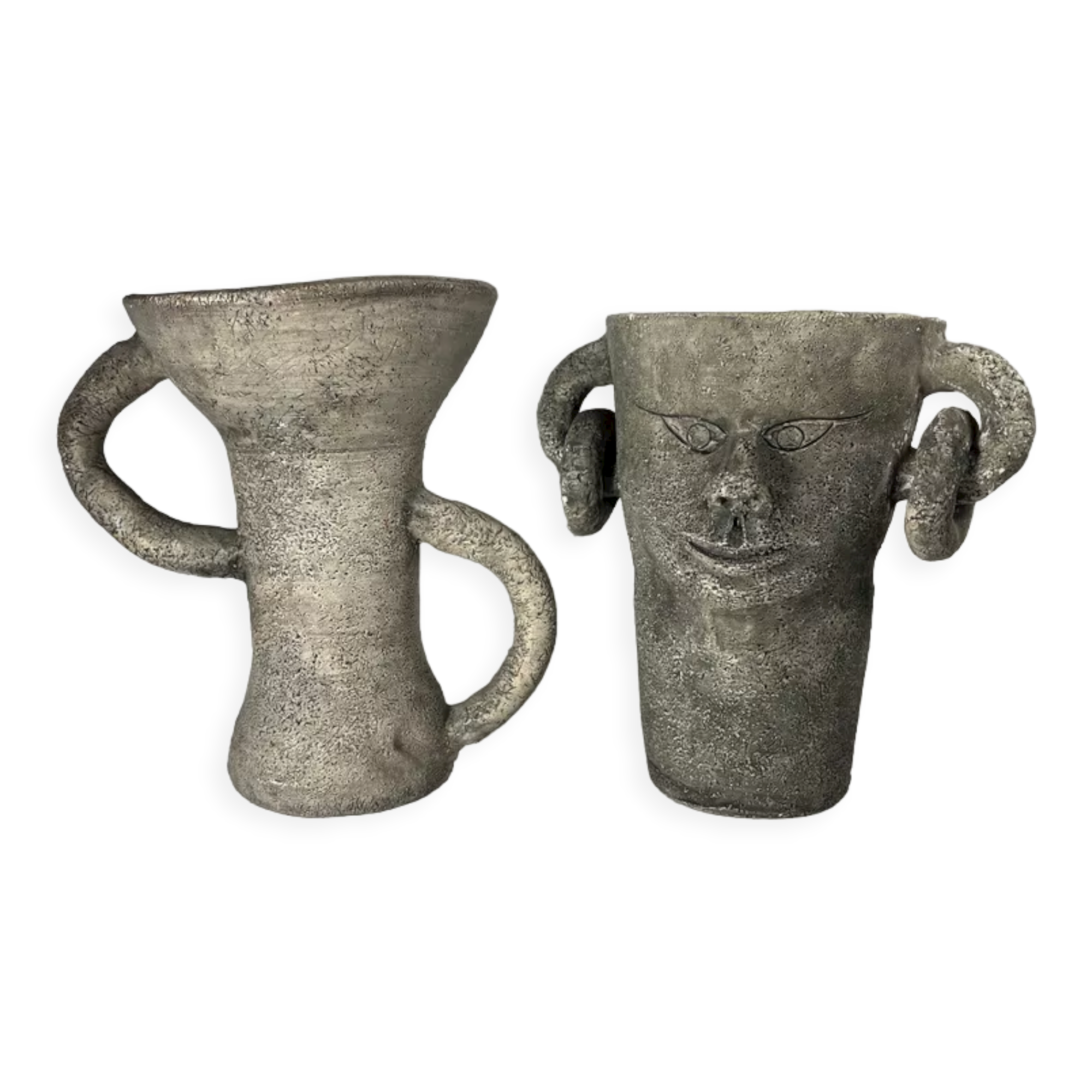 Vases prehistoric Neolithic ceramic 1960 vintage