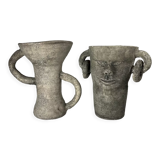 Vases céramique neolithique prehistorique 1960 vintage