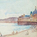Watercolor on paper "Nice" signed, 1930