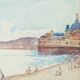 Aquarelle sur papier "Nice" signée, 1930