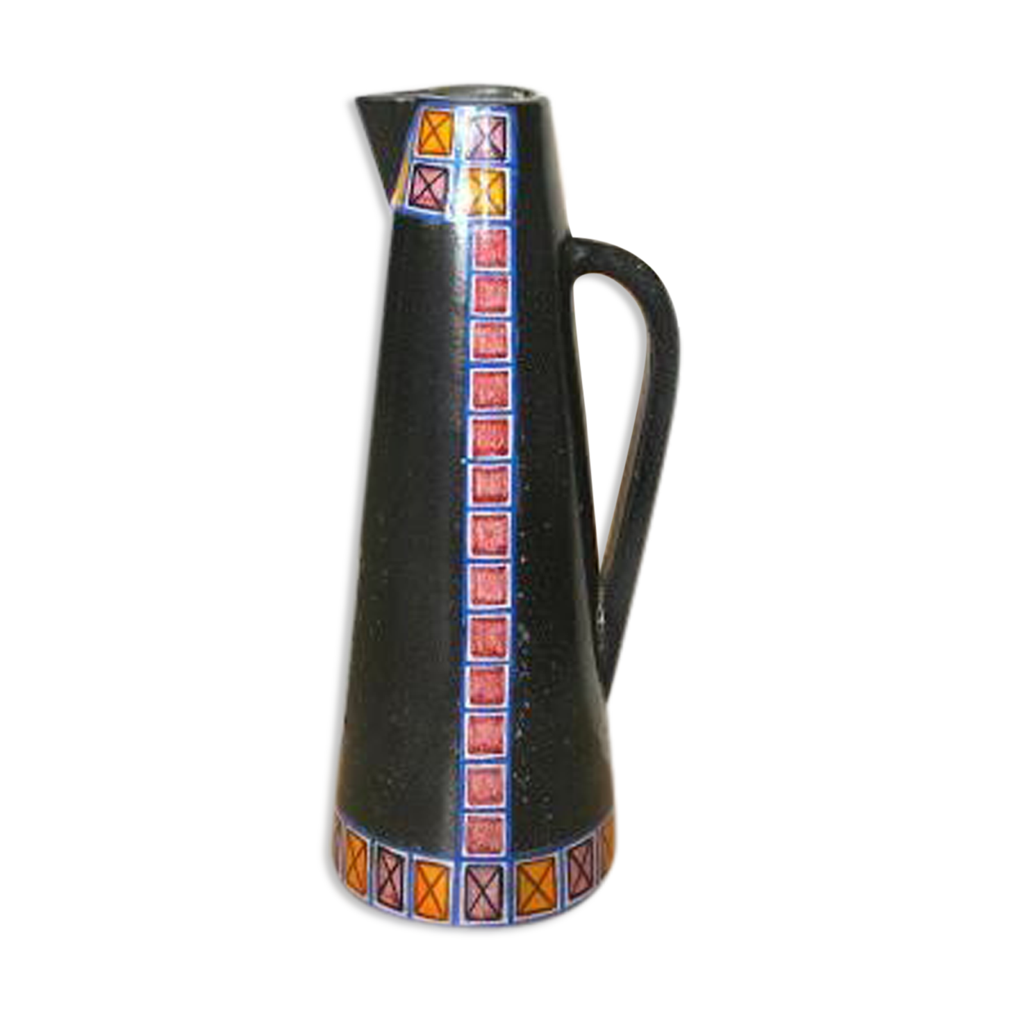 Black ceramic pitcher Manufacture Alfaraz 1960-1970