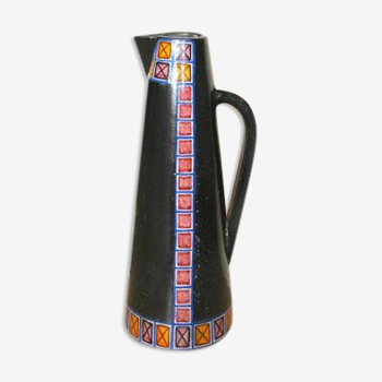 Black ceramic pitcher Manufacture Alfaraz 1960-1970