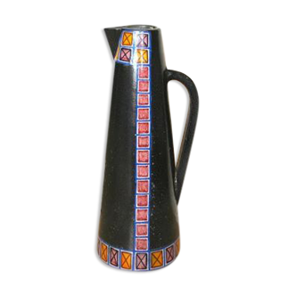 Black ceramic pitcher Manufacture Alfaraz 1960-1970