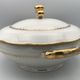 Soup bowl in white porcelain paste and enamels of limoges finish gilding