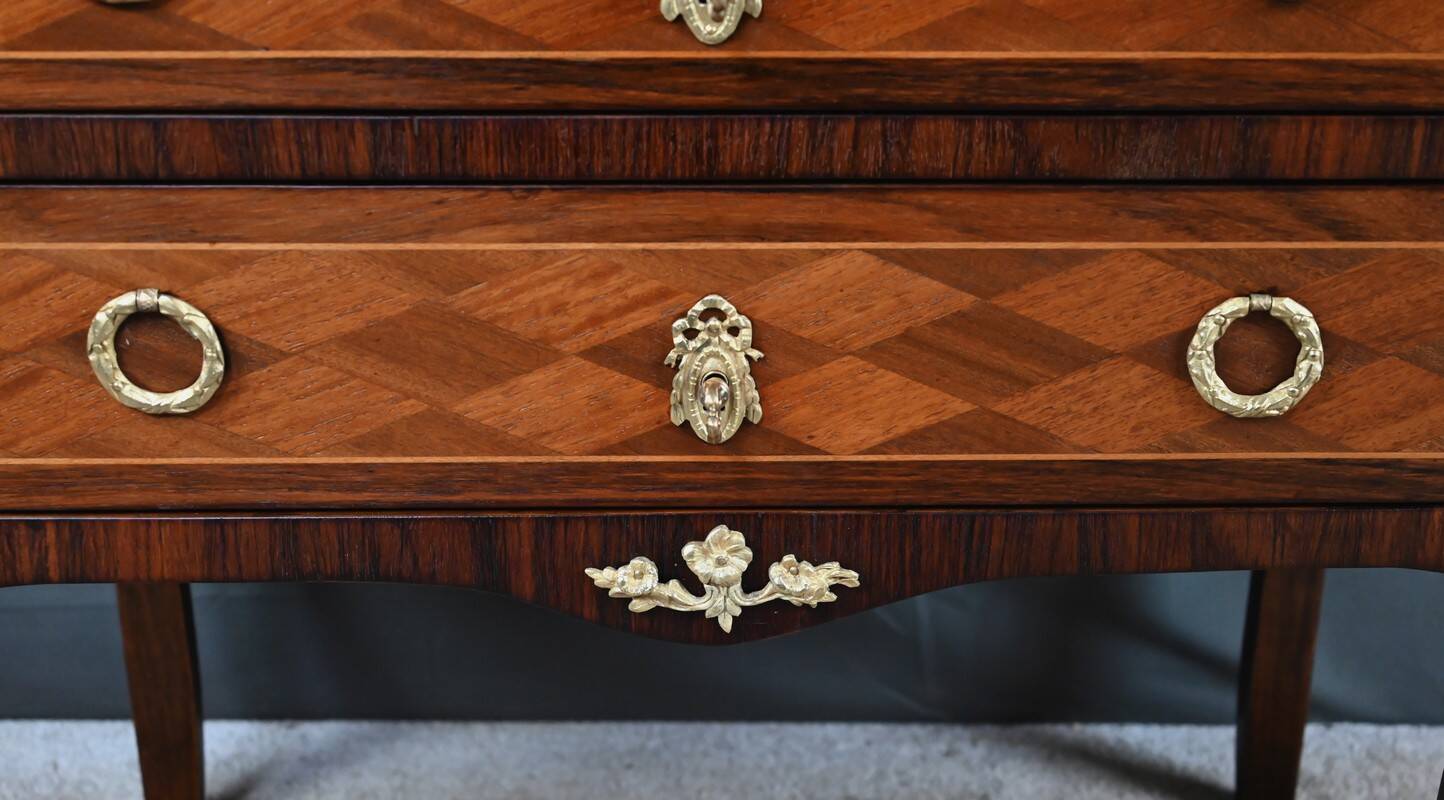Marquetry Commode, Transitional Style Louis XV Louis XVI – Mid 20th Century