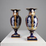 Pair Empire Porcelain Vases by August & Conrad Bauscher, Germany ca. 1900