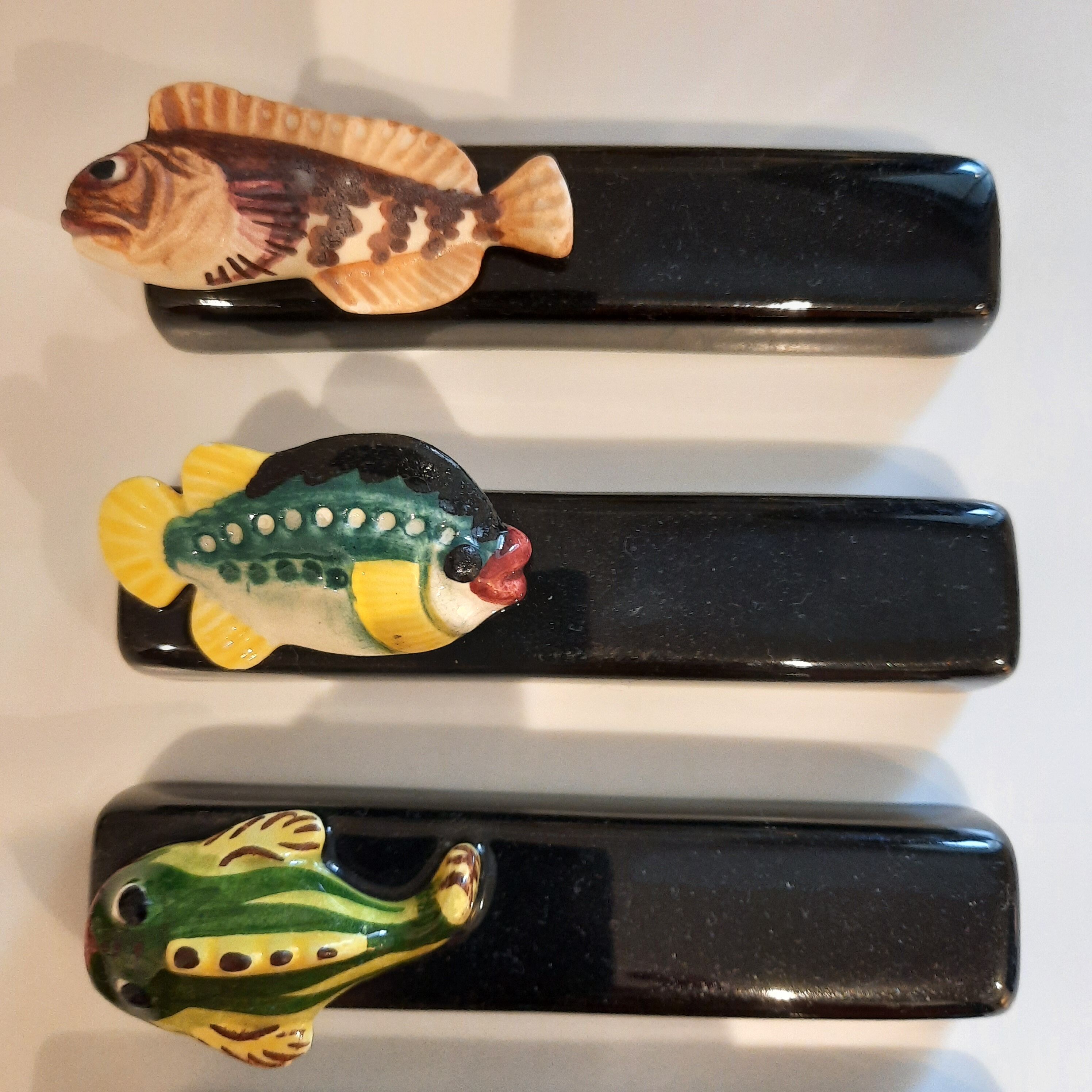 Set of 6 vintage ceramic knife holders from Vallauris