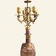Pair of table candelabra in marble and bronze, Napoleon III style.