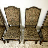 Set of 8 Louis XIII style chairs
