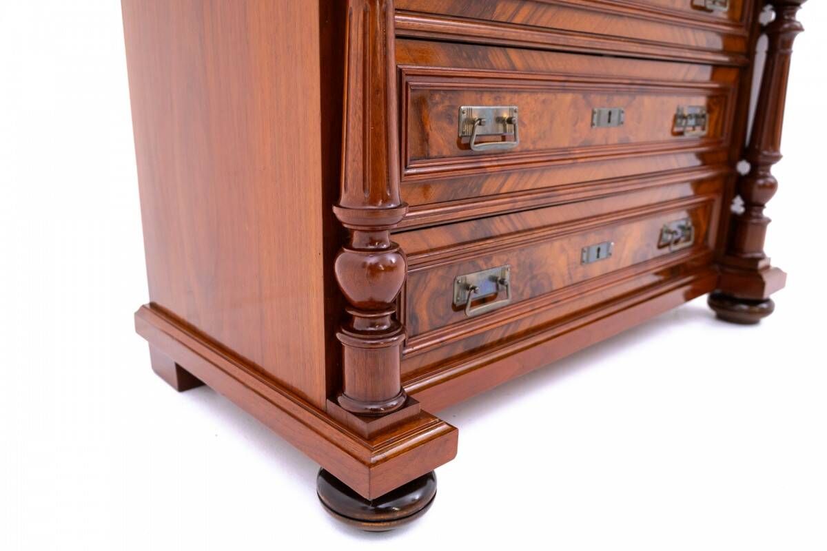 Antique walnut chest of drawers, Northern Europe, circa 1900.