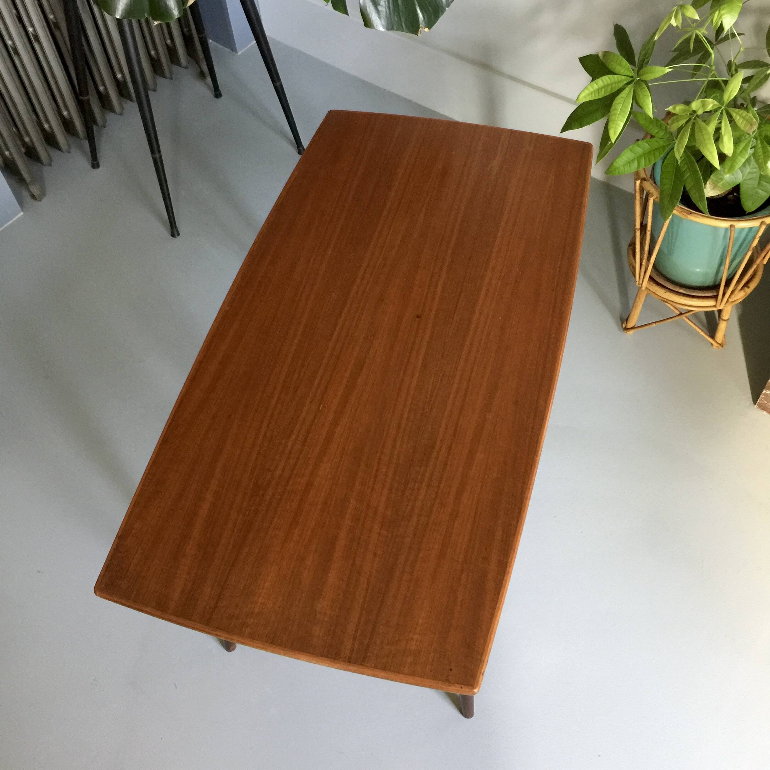 Scandinavian teak barrel-shaped coffee table, 1960s
