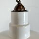Industrial White Enamel Factory Pendant Lamp from Quadrangle Mfg. Co.,1960s