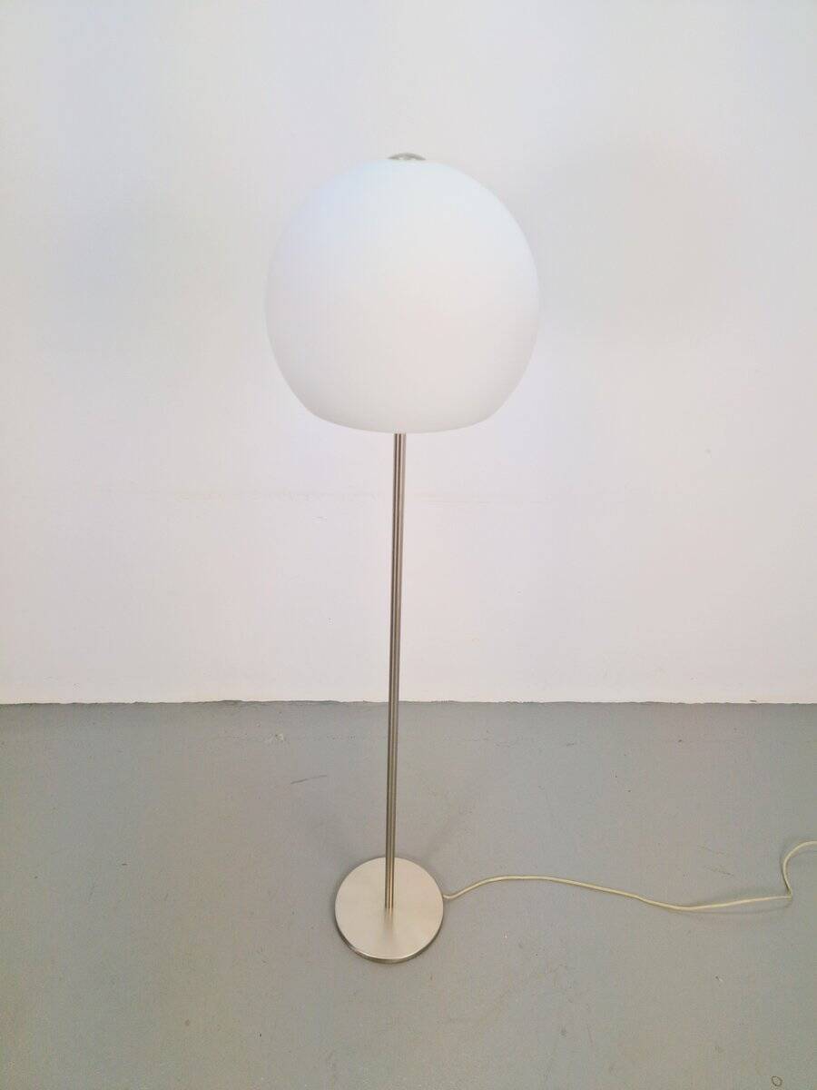Vintage Opaline Glass Globe Floor Lamp from Hufnagel Leuchten, Germany, 1970s