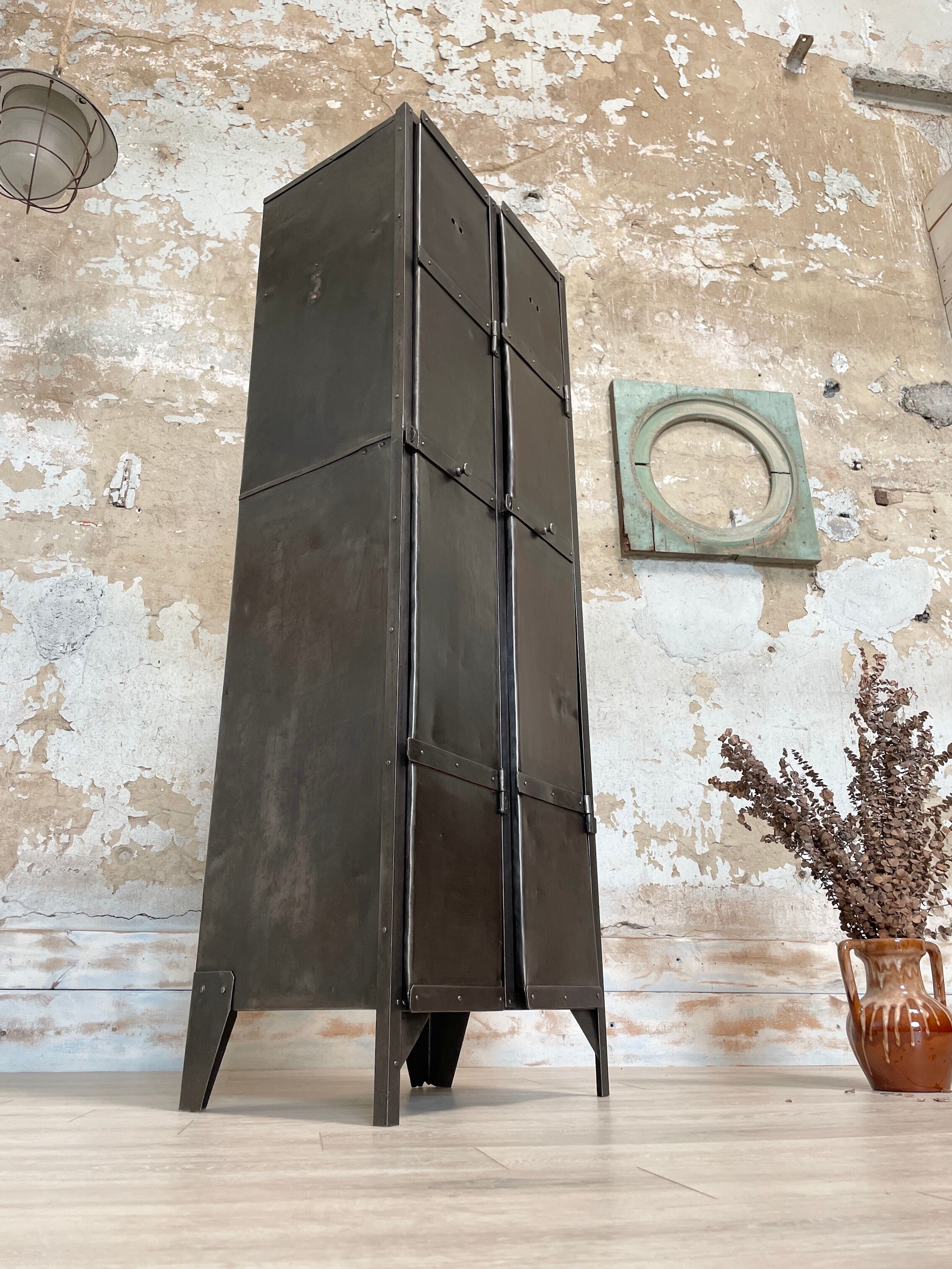 Industrial metal locker room