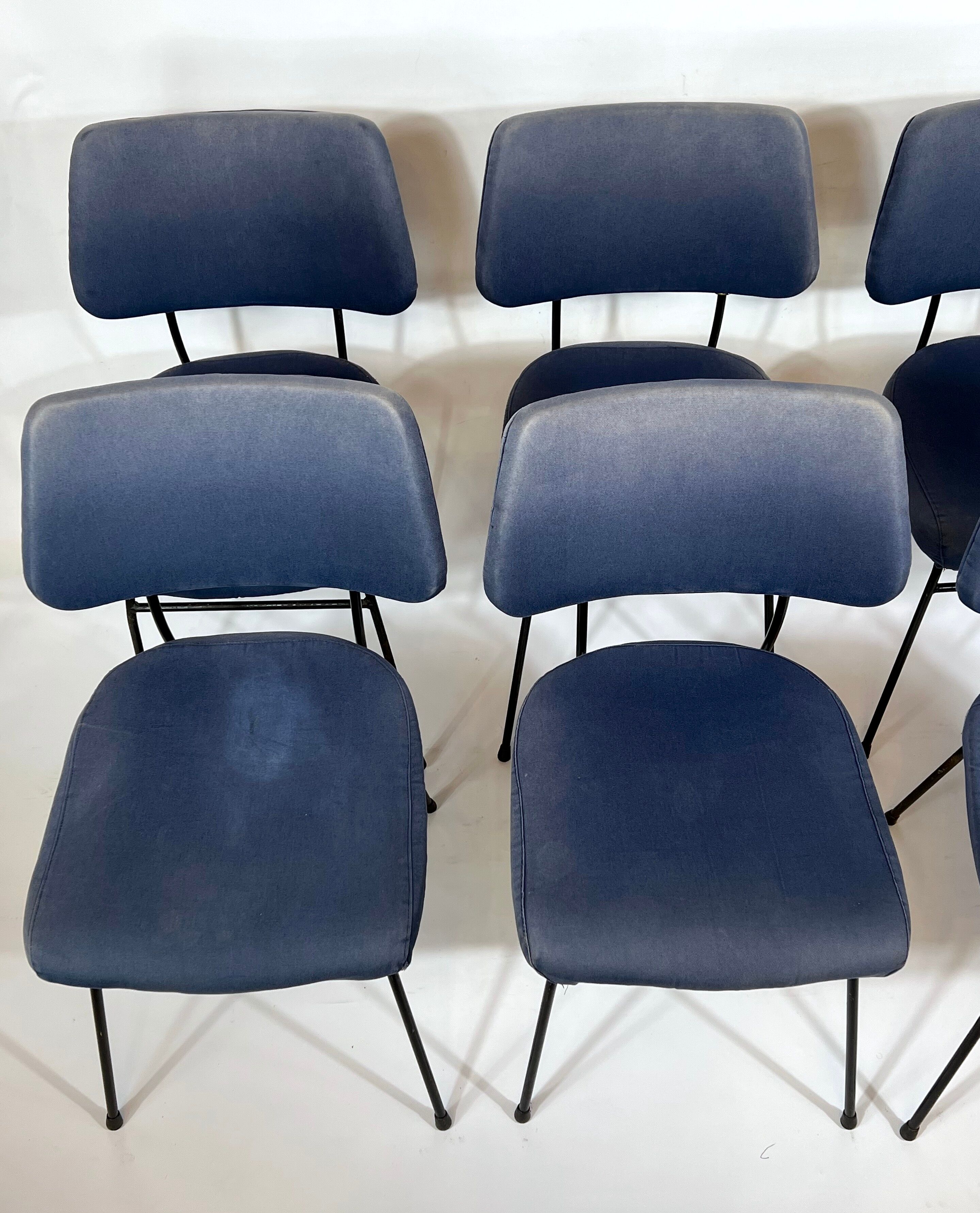 Erberto Carboni for Arflex, Set of six Delfino dining chairs. 1950s