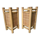 Pair of bedside lamps in rattan bamboo 70s