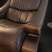 Pair of Kroken armchairs and ottoman — Åke Fribyter, marketed p