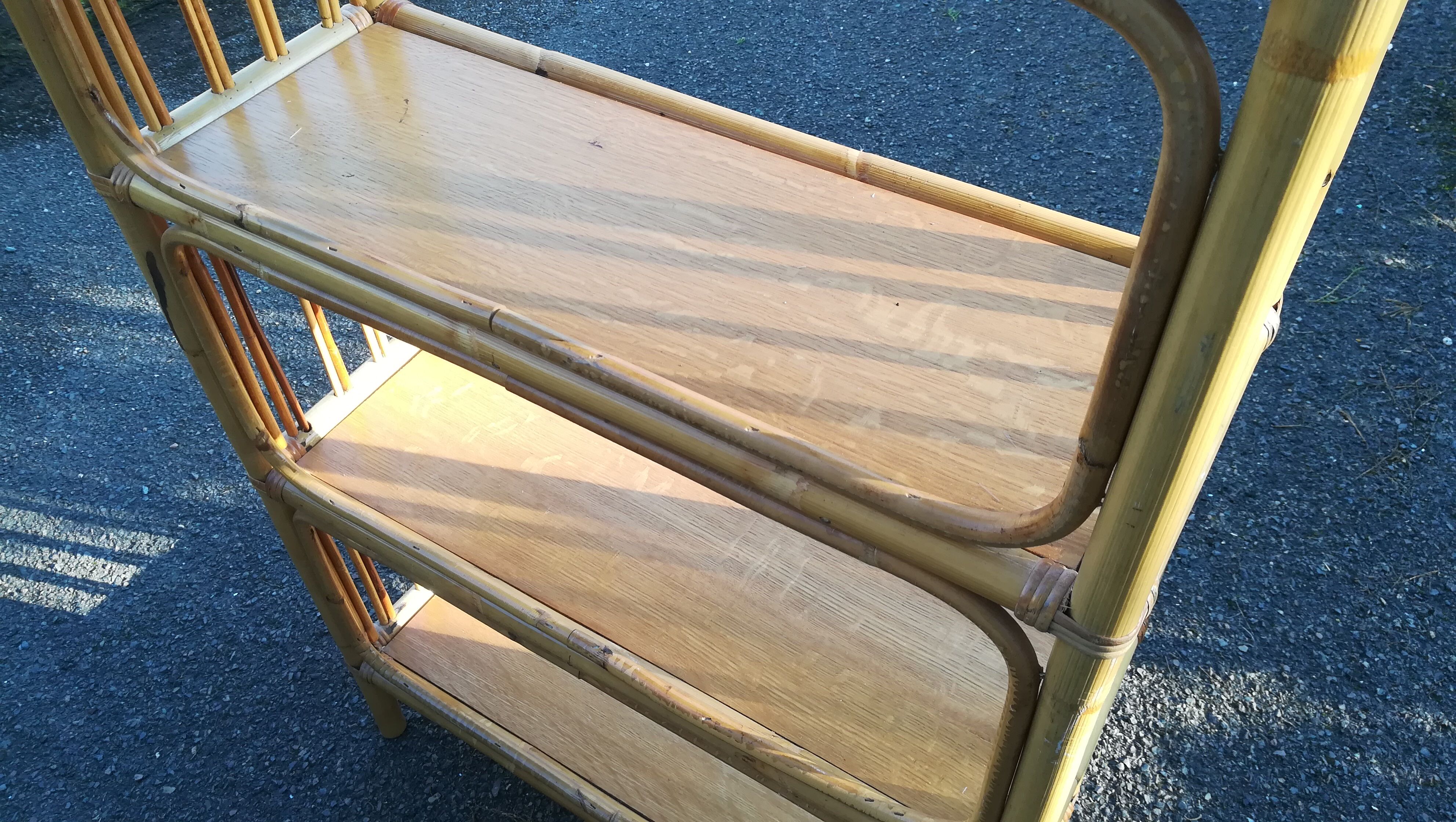 Vintage rattan shelf