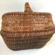Vintage rattan wicker basket popular mushroom peach mushrooms