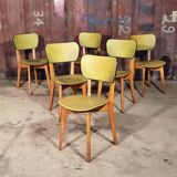 Lot of 6 chairs compass feet 1970