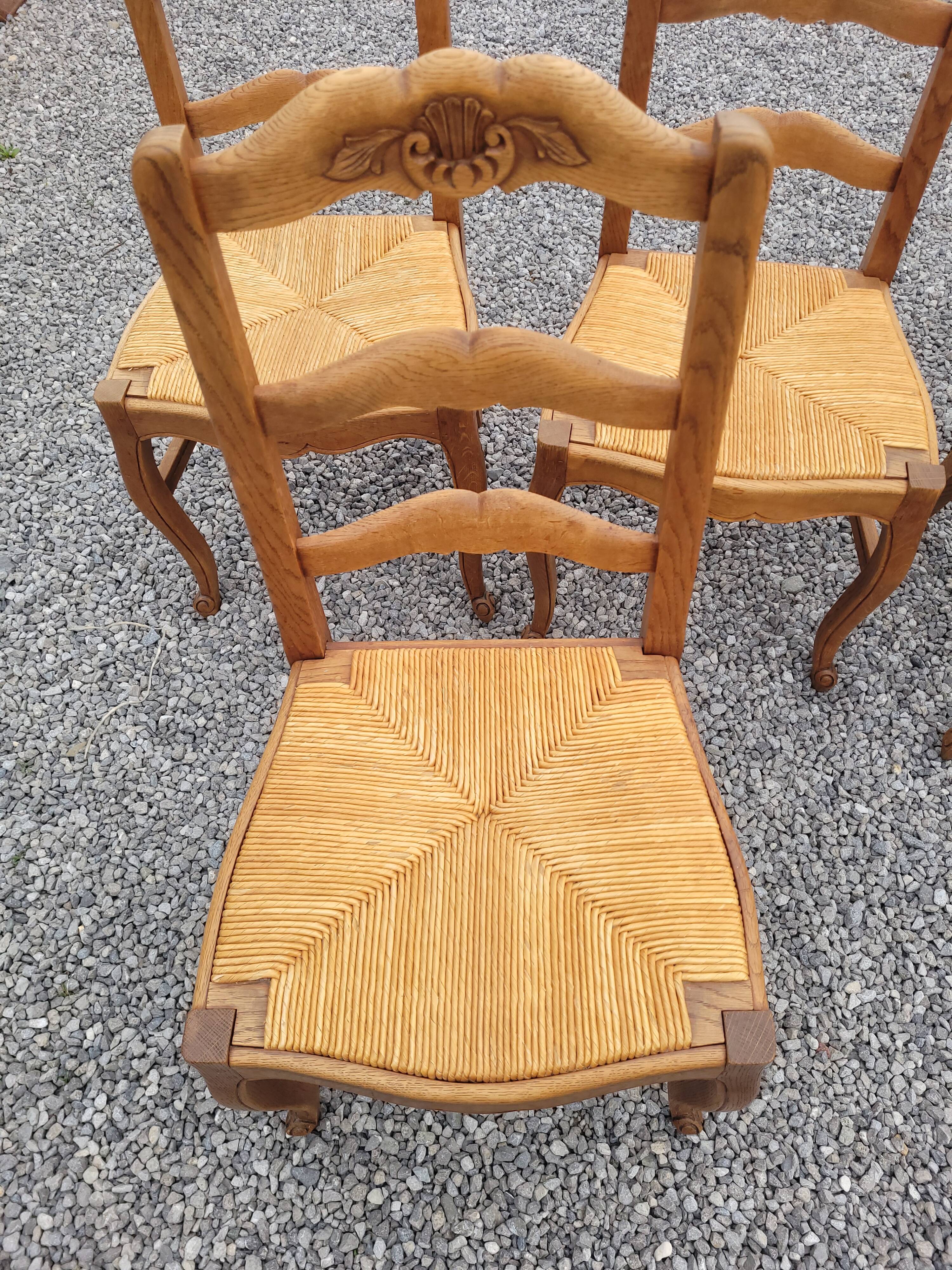 6 Louis XV style oak chairs