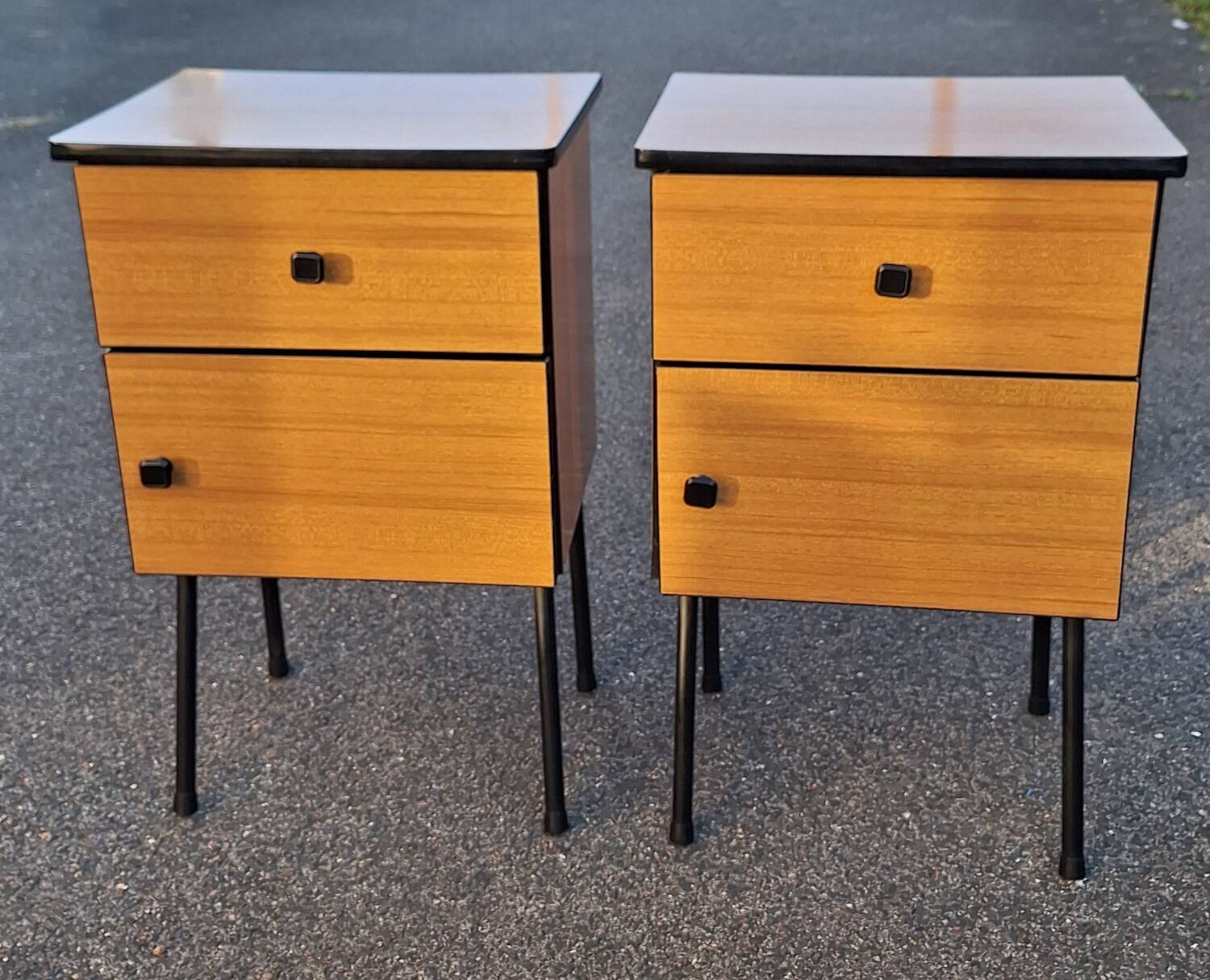 Pair of vintage bedside tables