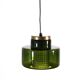 Green glass pendant lamp with crystal by Carl Fagerlund for Orrefors