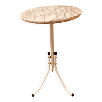 Selette gueridon vintage marble and metal