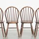 Set of 4 vintage Windsor wooden spindle chairs from the 1970s