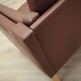 Brown leather sofa, Danish design, 1970s, production: Denmark