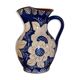 Pitcher in water, pottery, signed