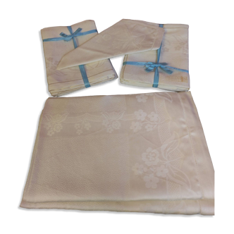 Lot de 12 serviettes et une nappe en lin