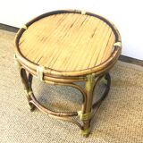 Mini table door door rotin bamboo vintage 70 crafts France