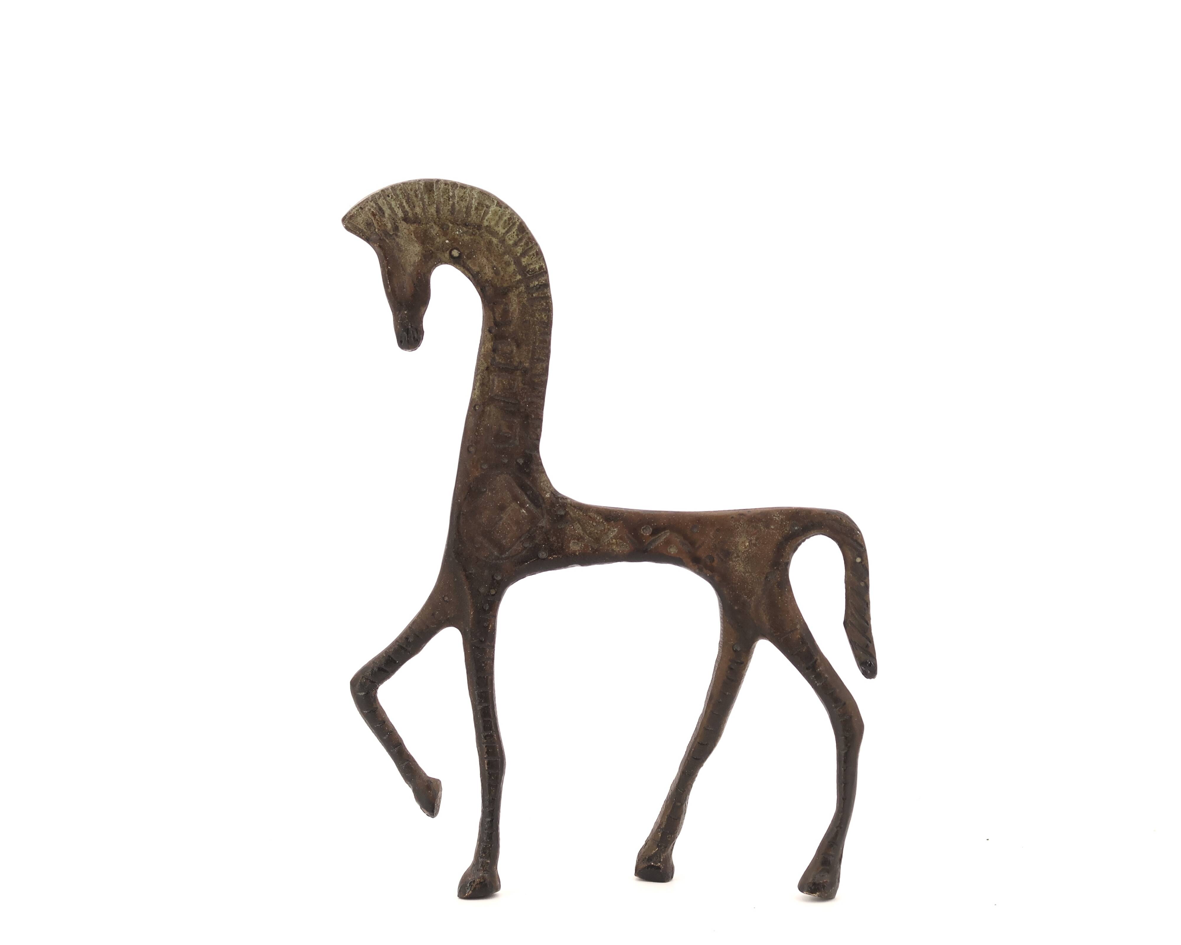 Etruscan Greek horse paperweight in bronze, 1950s