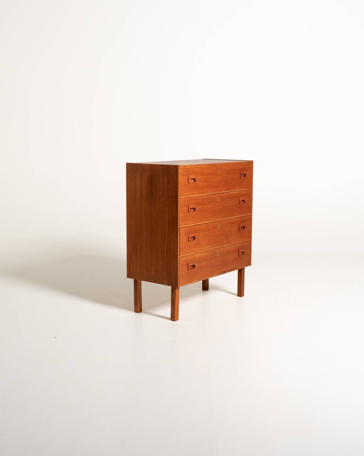 Scandinavian teak chest of drawers with locks